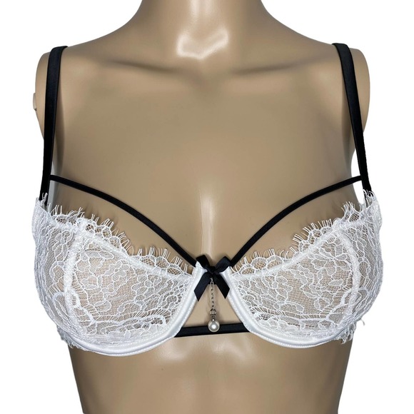 Victoria's Secret Dream Angels Wicked Unlined Lace Balconette Bra Push-up, 34B - Picture 1 of 6